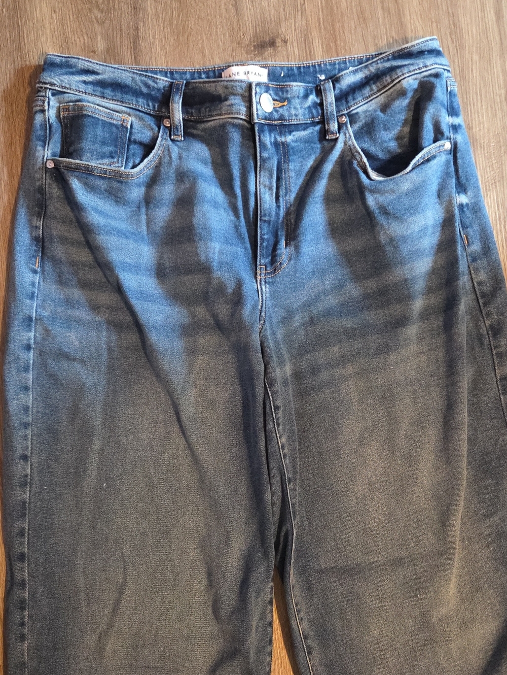 Lane Bryant Faded Dark Blue Straight-Leg Jeans